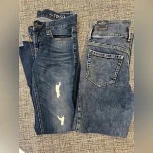 NWT Hollister Women’s ultra high rise dark jeans & FUC distressed Gap jeans